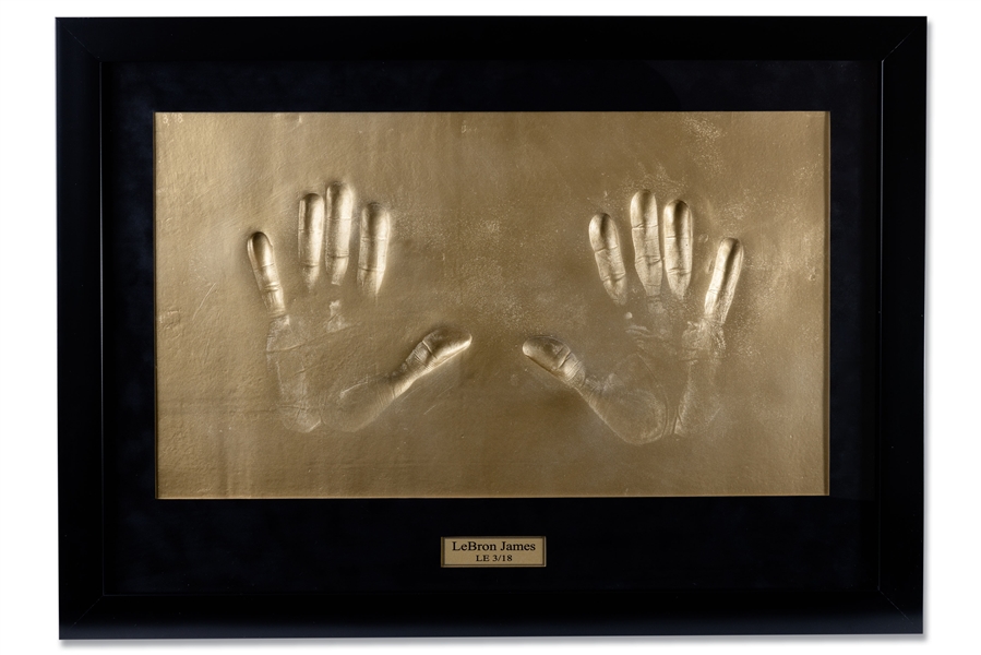 2009 LeBron James Framed Handprint Mold Limited Edition 3/18) From Champs-Elysées Paris Nike Store Tour – Artist LOA