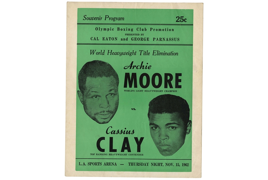 November 15, 1962 Cassius Clay vs. Archie Moore Original Fight Program