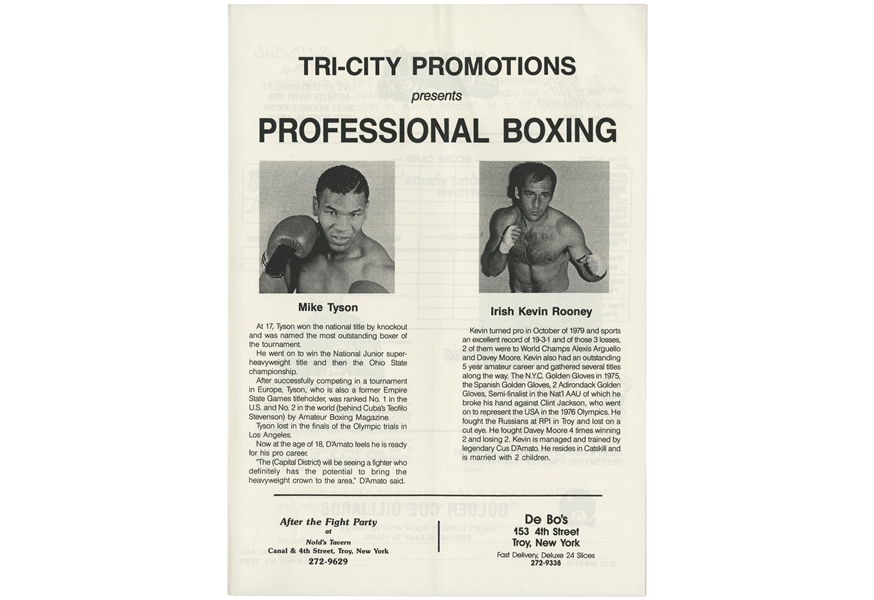 March 6, 1985 Mike Tyson vs. Hector Mercedes Original Fight Program (Tysons Professional Boxing Debut!)