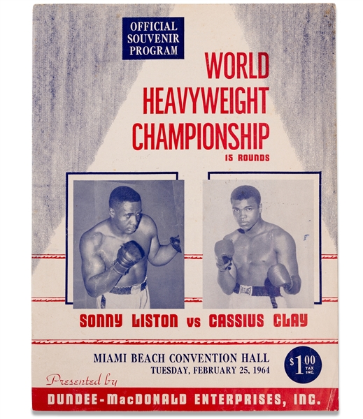 February 25, 1964 Cassius Clay vs. Sonny Liston I Original Fight Program