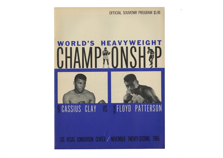 November 22, 1965 Cassius Clay vs. Floyd Patterson Original Fight Program