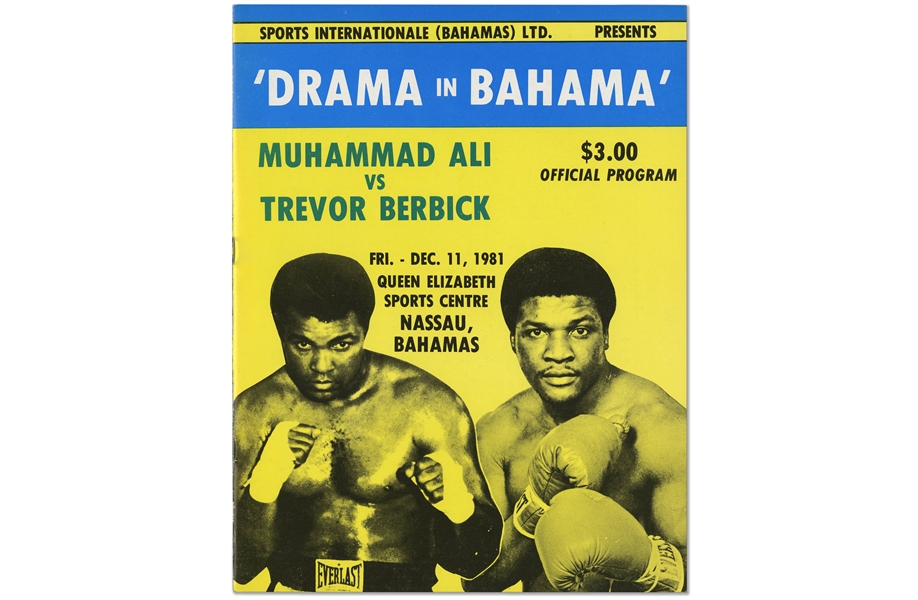December 11, 1981 Muhammad Ali vs. Trevor Berbick Original Fight Program