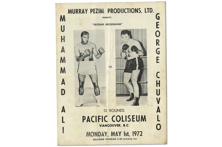 May 1, 1972 Muhammad Ali vs. George Chuvalo II Original Fight Program