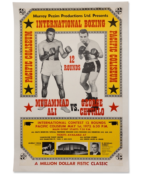May 1, 1972 Muhammad Ali vs. George Chuvalo II On-Site Original Fight Poster