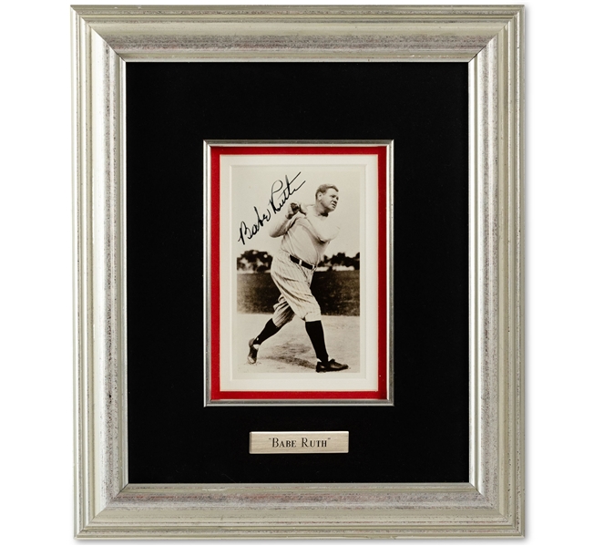 Babe Ruth Autographed C. Early 1930s Thorne Sepia Photo (Famous Spring Training Shot)– JSA & PSA/DNA LOAs