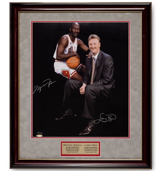 Michael Jordan & Larry Bird Dual-Signed 16x20" Upper Deck LE #38/123 Photograph – UDA COA & PSA/DNA LOA