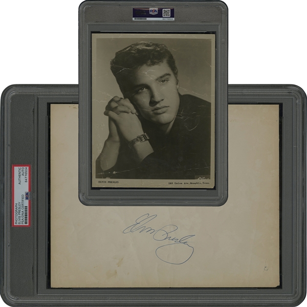 Rare 1955 Elvis Presley Autographed Famous "Crossed Hands" Studio Photo by William Speer – PSA/DNA Authentic