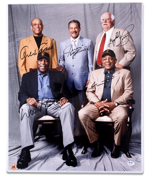San Francisco Giants Hall of Famers Multi-Signed 16x20 Photo with Mays, McCovey, Cepeda, Marichal & Perry - PSA/DNA LOA