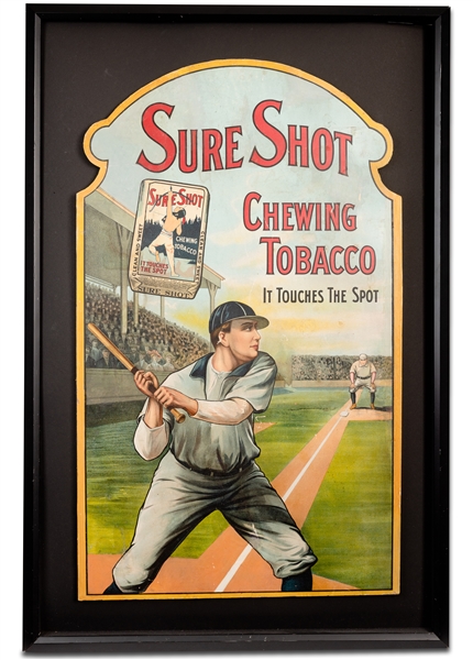 C. 1910s Sure Shot Chewing Tobacco Baseball Advertising Display