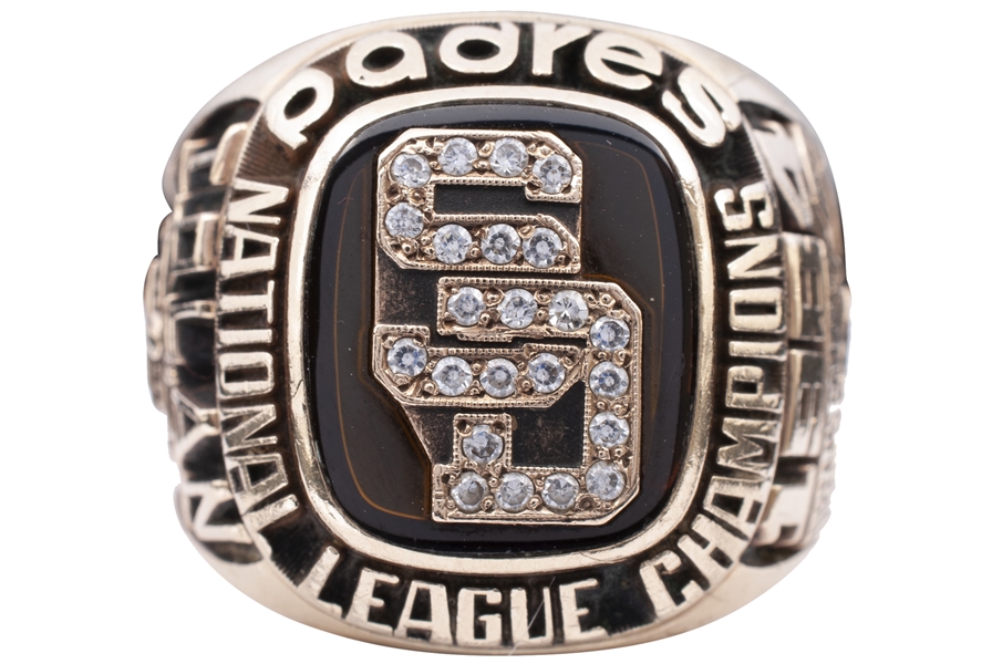Bobby Tolans Original 1984 San Diego Padres National League Champions 10K Gold & Diamond Ring
