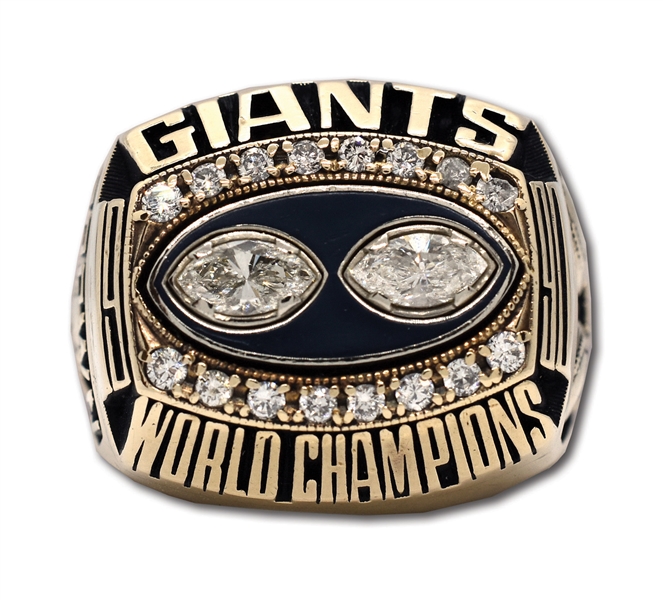 1990 New York Giants Super Bowl XXV World Champions 10K Gold Ring Presented To Hall of Famer Roosevelt Brown (Wife Provenance)