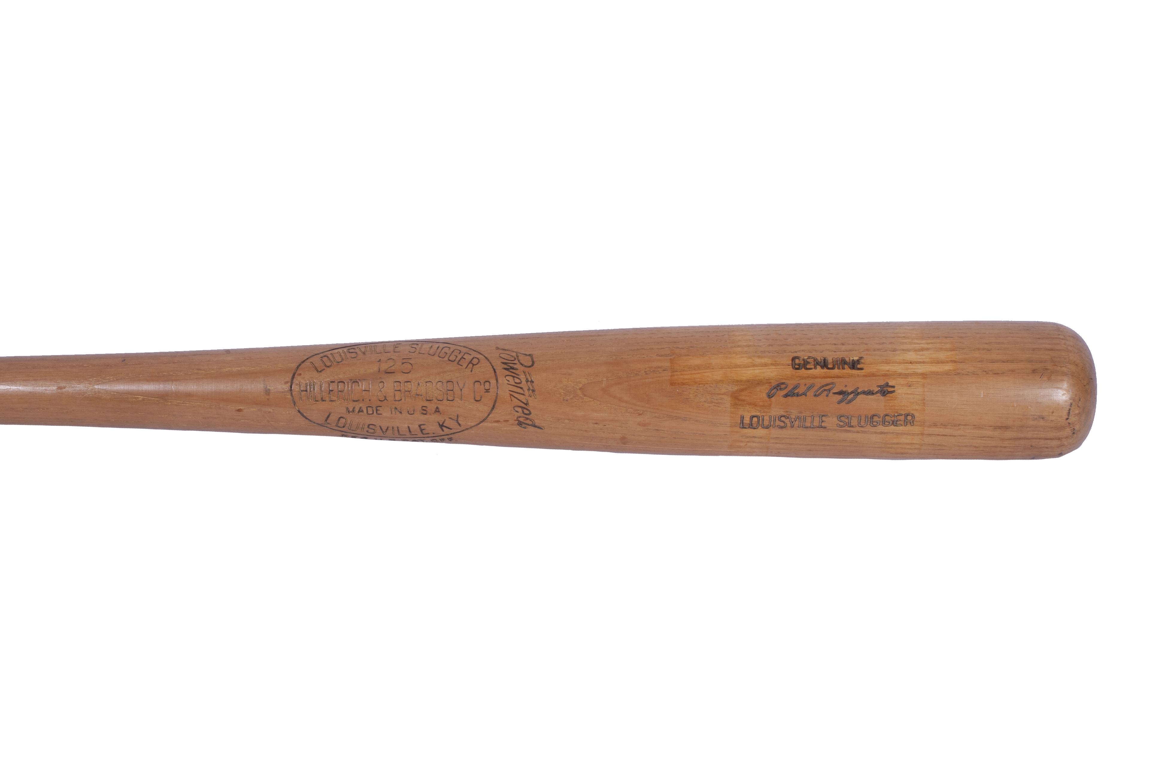 Phil Rizzuto Autographed Louisville Slugger Bat New York Yankees Scooter &  MVP 1950  Beckett BAS QR #