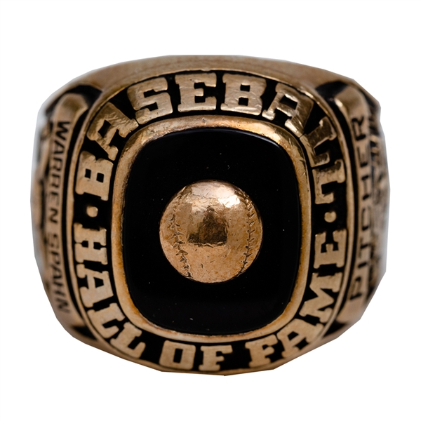 1973 Warren Spahn National Baseball Hall of Fame Induction 10K Gold Ring
