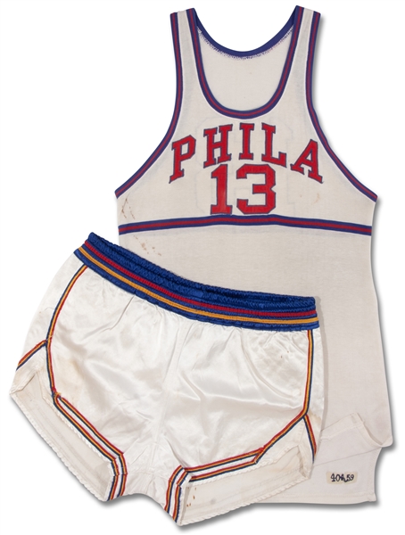 Historic 1959-60 Wilt Chamberlain Philadelphia Warriors Rookie Game Worn Home Uniform (Full Season incl. Playoffs) with Several Photomatches! – MeiGray, ResMatched, Sports Investors & MEARS A10 LOAs