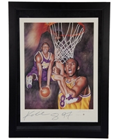 Kobe Bryant Autographed 18" x 24" Lithograph by Artist Anthony Douglas – PSA/DNA LOA