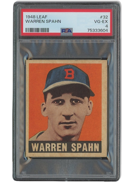 1948 Leaf #32 Warren Spahn Rookie – PSA VG-EX 4