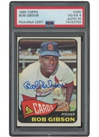 1965 Topps #320 Bob Gibson Autographed – PSA VG-EX 4, PSA/DNA 10 Auto. (Only 3 w/ Superior Card Grade)