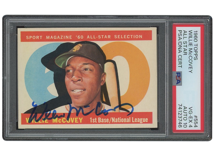 1960 Topps #554 All-Star Willie McCovey Signed Rookie Card – PSA VG-EX 4, PSA/DNA 10 Auto. (Only 3 w/ Higher Card Grade)