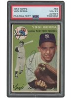 1954 Topps #50 Yogi Berra Autographed – PSA VG+ 3.5, PSA/DNA 9 Auto. (Only Two Superior)