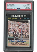 1971 Topps #450 Bob Gibson Autographed – PSA Authentic, PSA/DNA 9 Auto. (Only Two Superior)