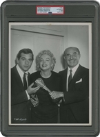 1956 Marilyn Monroe, Milton Greene, & Jack Warner (Warner Brothers) Pictorial Parade Inc. Original Photograph – PSA/DNA Type 1
