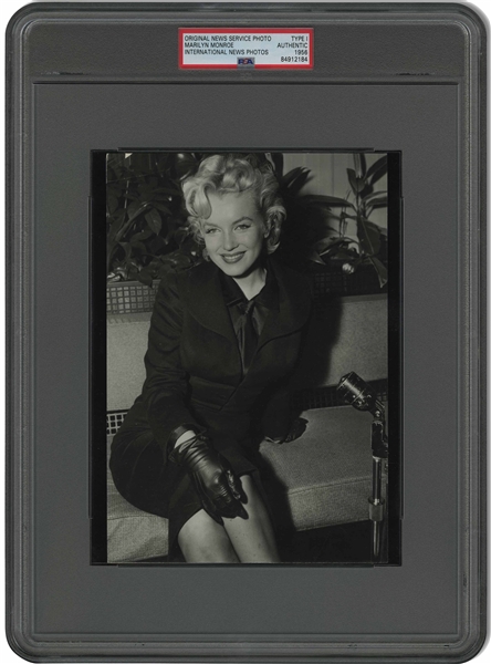 1956 Marilyn Monroe (Returning to Hollywood After Hiatus) Original Photograph in All Black – PSA/DNA Type 1