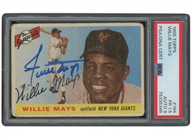 1955 Topps #194 Willie Mays Autographed – PSA FR 1.5, PSA 9 Auto. (Only 6 Signed in PSA Pop w/ Just 2 Higher!)