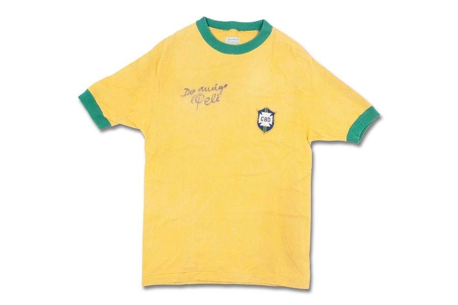 1970 Pelé Autographed Brazil National Team Match Worn Jersey – Teammate Provenance, MEARS & PSA/DNA LOAs