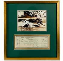 1951 Ty Cobb Signed Bank Check with Matted Photo in Framed Display – PSA/DNA LOA