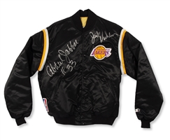 C. 1980s Kareem Abdul-Jabbar & Jack Nicholson Autographed NBA Authentics Starter Jacket – PSA/DNA LOA