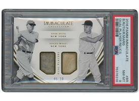 2016 Panini Immaculate Dual Player Relics #BR Babe Ruth/Roger Maris (LE 5/10) – PSA NM-MT 8