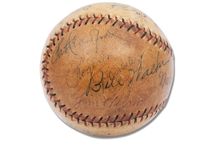 1933 St. Louis Cardinals "Gashouse Gang" Team Signed Baseball with Dizzy Dean, Rogers Hornsby, Franky Frisch, etc. – PSA/DNA LOA