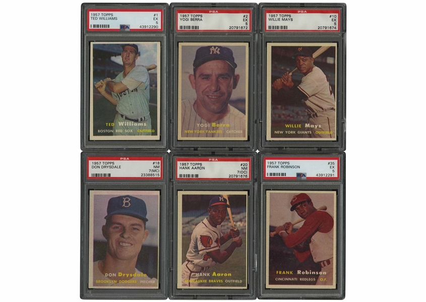 1957 Topps Baseball PSA Graded Complete Set of (407) with 5.959 GPA