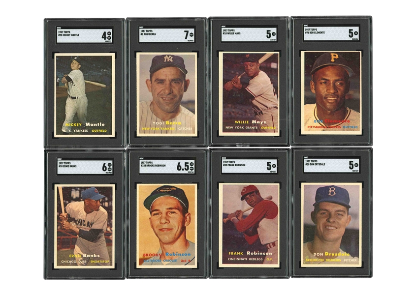 Hobby-Fresh 1957 Topps Baseball Complete Set (407) with 15 SGC Graded Rookies & Notables (Mostly EX-NM)