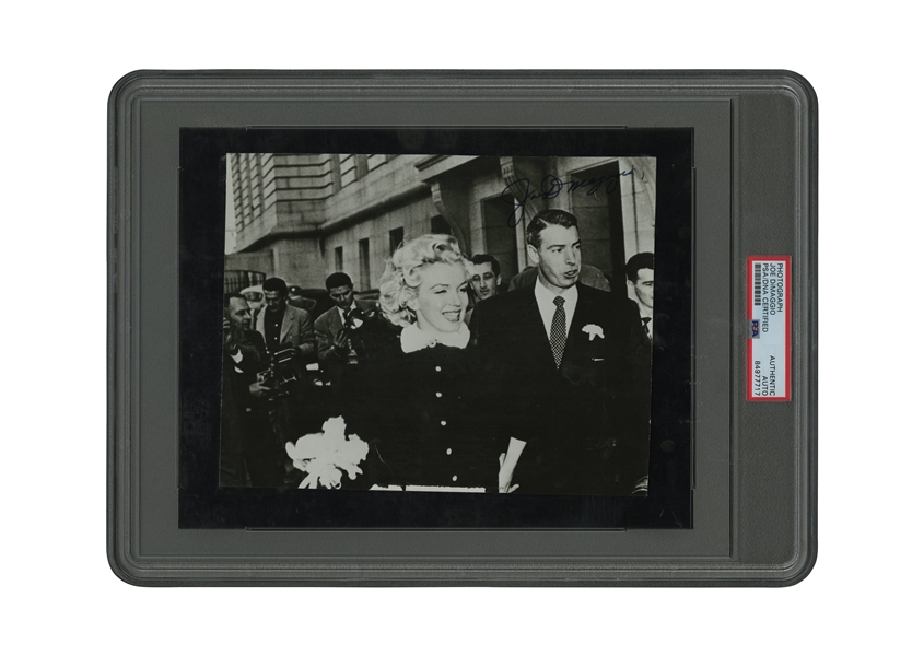 Scarce Joe DiMaggio Autographed Photo Alongside Marilyn Monroe – PSA/DNA Authentic