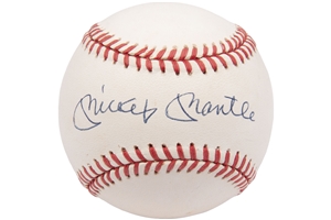 Pristine Mickey Mantle Single Signed OAL (Brown) Baseball – PSA/DNA Gem Mint 10 Auto.