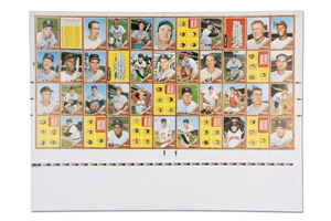1962 Topps Uncut Proof Sheet (44 Cards Total) with Gibson, McCovey, Wilhelm & Schoendienst