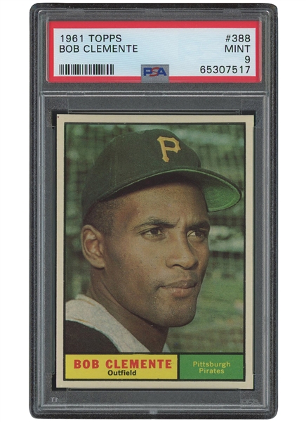 1961 Topps #388 Roberto Clemente – PSA MINT 9 (Only Two Higher!)