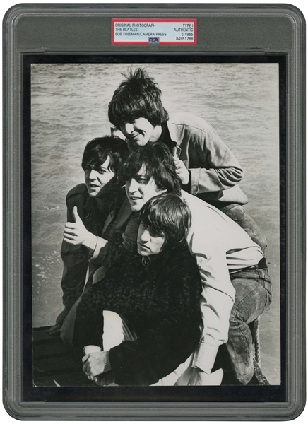 1965 The Beatles (by the Sea) Original Photograph from Camera Press – PSA/DNA Type 1