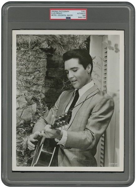 1964 Elvis Presley (The King of Rock N Roll with Guitar) Original Photograph – PSA/DNA Type 1