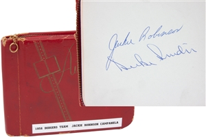 1956 Brooklyn Dodgers Full Team Autograph Album with Jackie, Campy, Snider, Hodges, Koufax, Reese, Drysdale & Alston (31 Sigs. & No CH) – JSA LOA