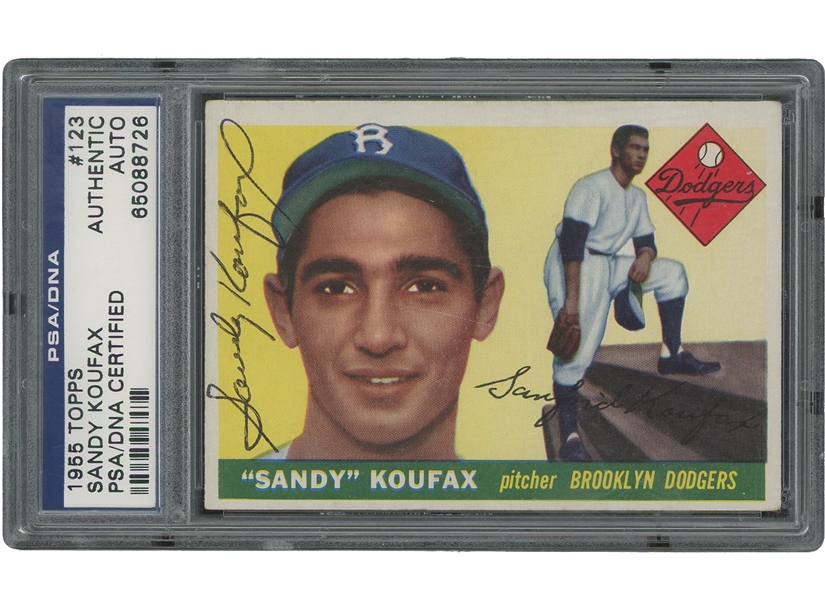 1955 Topps #123 Sandy Koufax Autographed Rookie – PSA/DNA Authentic