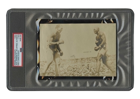 July 4, 1910 Jack Johnson vs. Jim Jeffries (Boxings 1st "Fight of the Century") Original Photograph – Incredibly Rare Round 14 Close-Up of Historic Reno Rumble! -- PSA/DNA Type 1