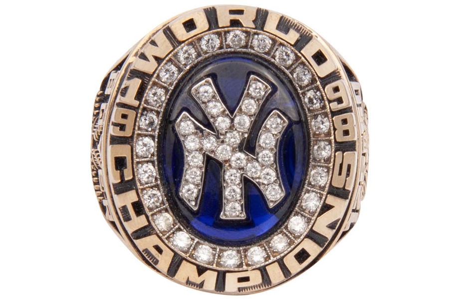 1998 New York Yankees World Series 10K Gold Ring with Diamonds Presented to Former Player Clete Boyer