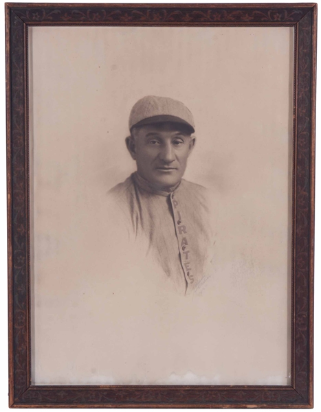 1913 Honus Wagner Personally Owned 11" by 14" Studio Portrait Photograph – Wagner Family LOA
