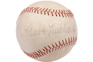Babe Ruth Single Signed Bob Feller Fire Ball Baseball – PSA/DNA LOA
