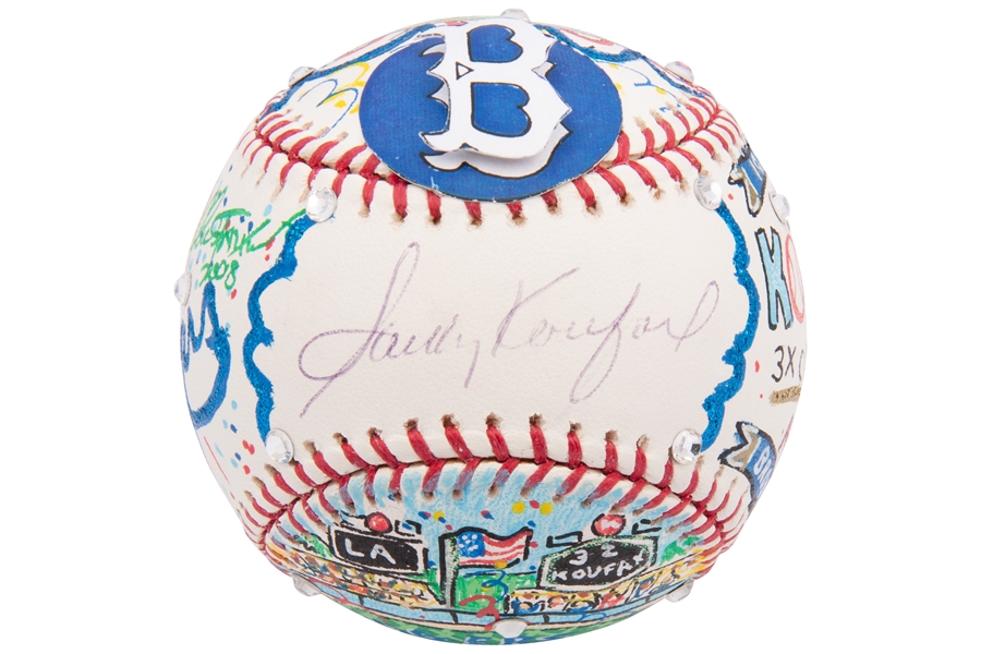 Sandy Koufax Autographed Charles Fazzino 1/1 Pop Art Baseball – PSA/DNA LOA