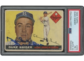 1955 Topps #210 Duke Snider Signed Card – PSA PR 1, PSA/DNA 10 Auto. (Only Two w/ Higher Card Grade)