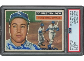 1956 Topps #150 Duke Snider Gray Back) Signed Card – PSA GD 2, PSA/DNA 10 Auto. (Only Three w/ Superior Card Grade)