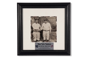 Lou Gehrig Signed & Inscribed C. 1927 Yankees Babe Ruth/Gehrig Vintage Photograph (Ruth Auto. in Gehrigs Hand!) – PSA/DNA & Beckett LOAs